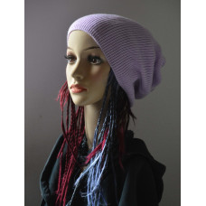 Knitted hat simple, purple color